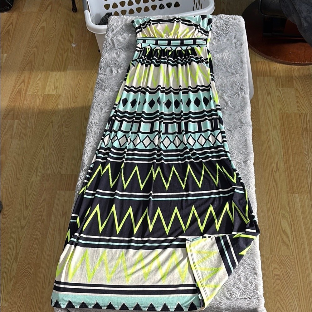 Vanilla Bay Black and White Strapless Sundress Resort Wear